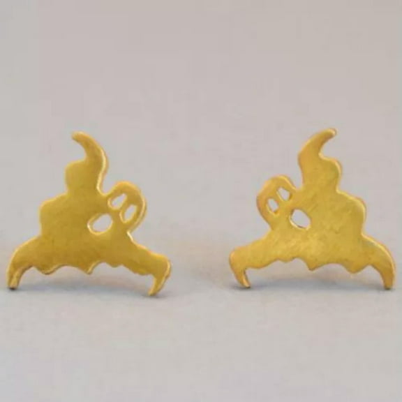 Nickel Gold Silver Ghost Ear Studs Tiny Earrings Funny Halloween Jewelry Gift