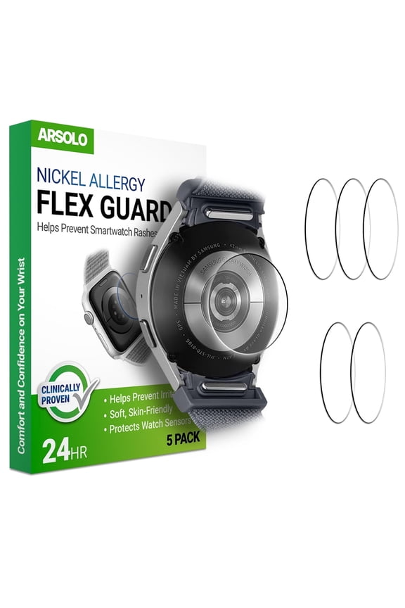 Nickel Metal Allergy Back Protector for Samsung Galaxy Watch, Prevent Rash, Sensor Protector - 5 Pack