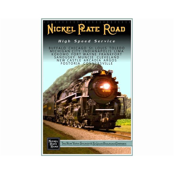 Nickel Plate Road Berkshire Locomotive 759 Retro Railroad Steam Train Travel Poster Wall Art Print