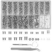 Nickel Plating Tiny Eyeglass Screws Sunglass Spectacles Watch Repair Replace Micro Parts Assortment kit,1100PCS