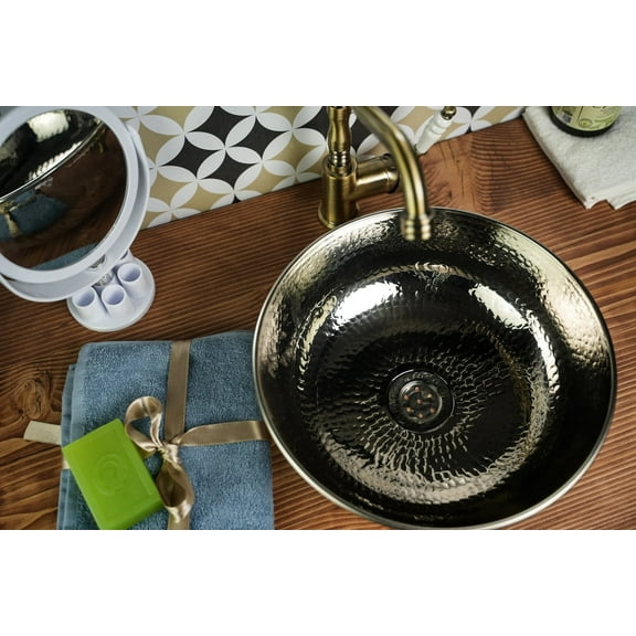 Nickel Polished Solid Copper Vessel Sink | Farmhouse Kitchen & Bathroom Vanity Bowl
