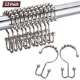 thumbnail image 1 of EVNELE Shower Curtain Hooks Rings, Double Sided Stainless Steel Shower Hooks Rust Proof for Bathroom Shower Rods Curtain, Set of 12, Nickel, 1 of 8