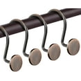 thumbnail image 1 of Nickel Shower Curtain Hooks, Rustproof Shower Curtain Rings for Bathroom, Metal Shower Hooks for Shower Curtain Rod, Modern Decorative Shower Curtain Hangers Set of 12, Round Heavy Duty Design, 1 of 5