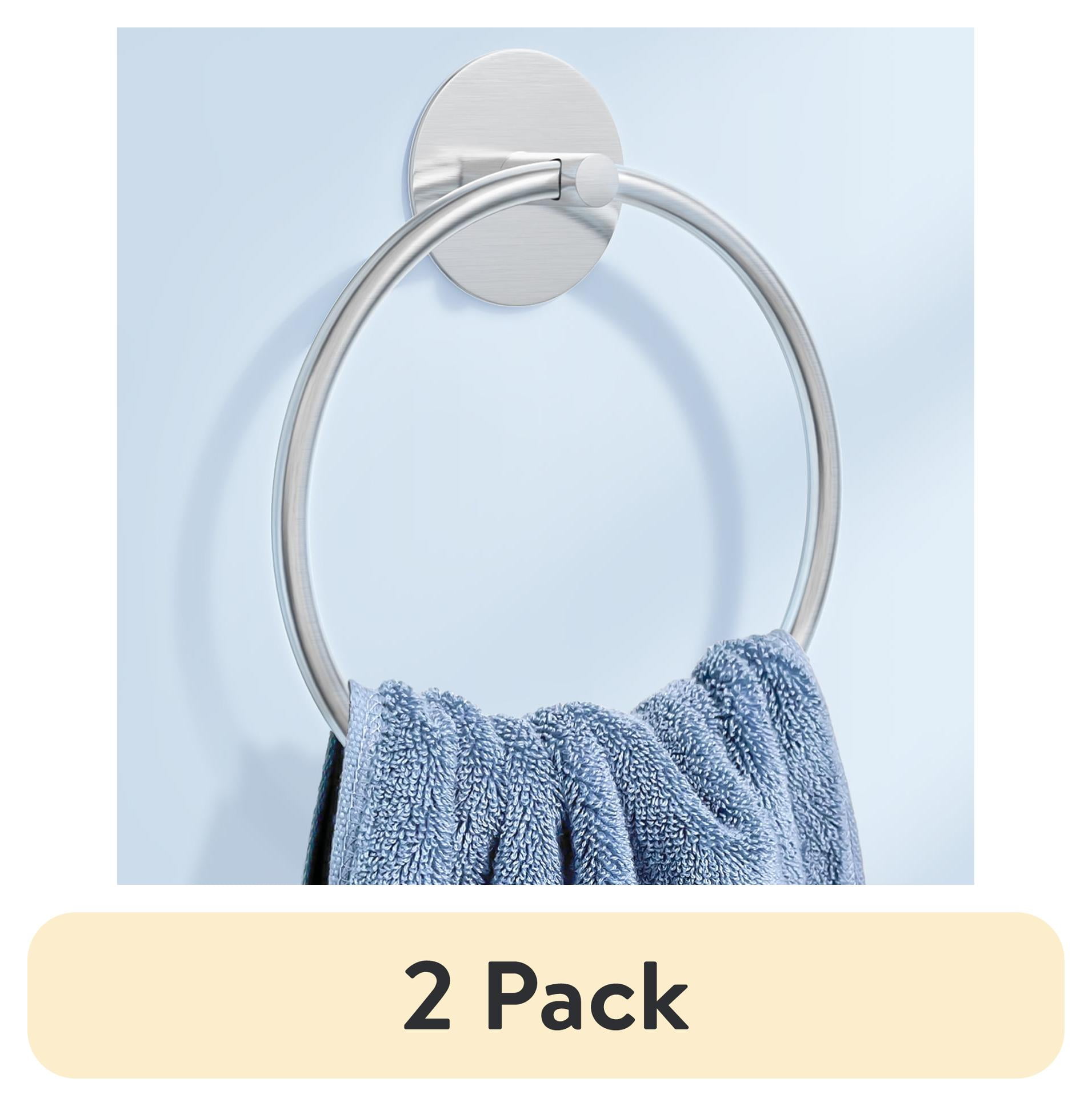 (2 pack) NIFFGAFF Nickel Sliver Bathroom Towel Ring - Hand Towel Holder ...