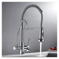 thumbnail image 1 of Nickel Spring Pull Down Kitchen Faucet Dual Spouts 360 Swivel Handheld Shower Kitchen Mixer Crane Hot Cold 2 Outlet Spring Taps ,360° Swivel Spout, 1 of 7