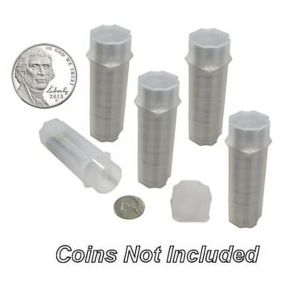 Nickel Square Coin Tubes by Guardhouse, 21mm, 5 pack