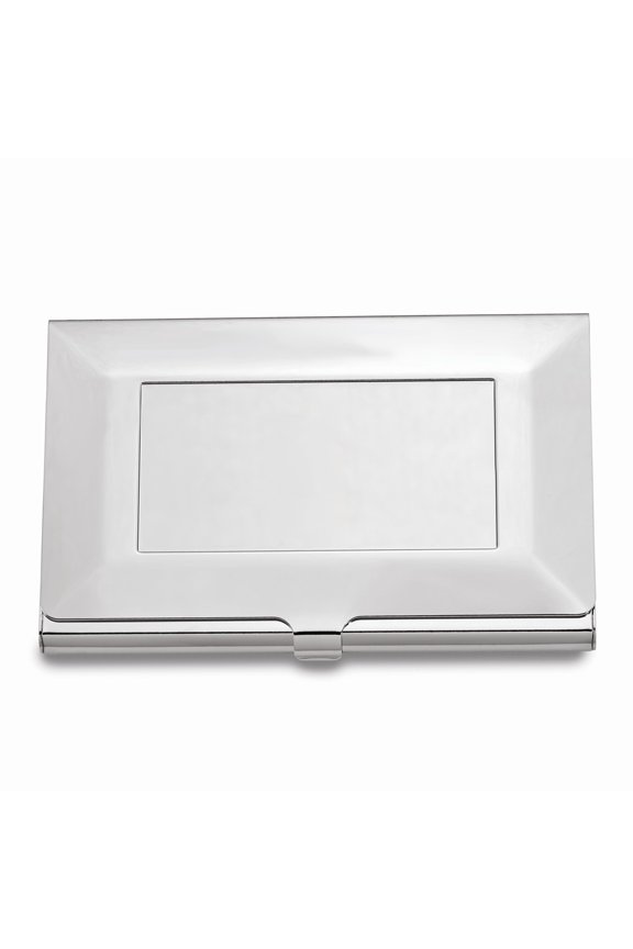 Nickel-plated Plain Business Card Case - Engravable Personalized Gift Item