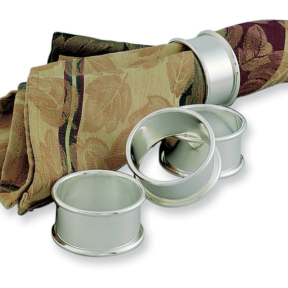 Nickel-plated Rolled Edge Set of Four Napkin Rings GP5250