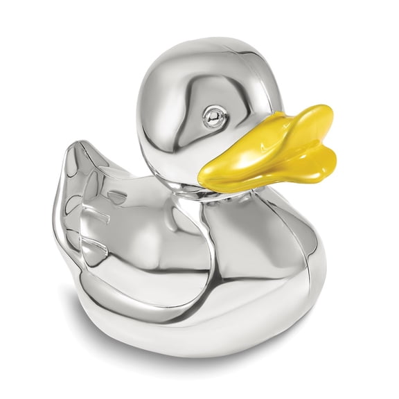 Nickel-plated Yellow Enameled Duck Bank