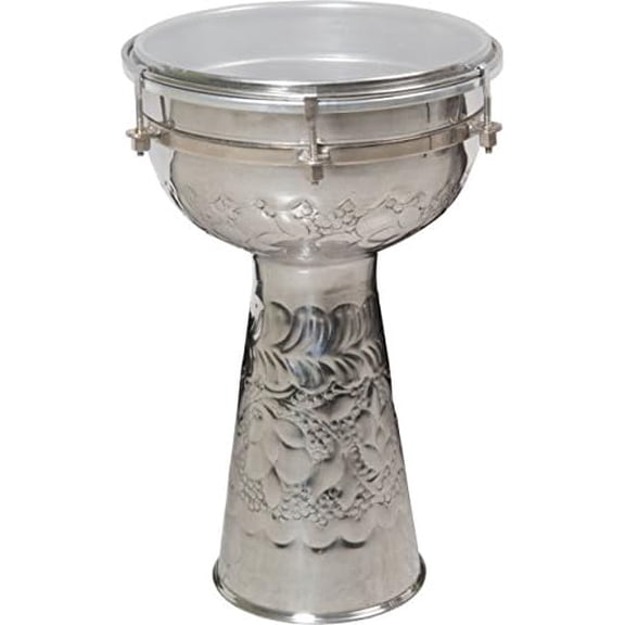 Nickeled Brass Doumbek, 8" x 14"$$Music