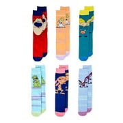 Nickelodeon 1990s Cartoon Characters Men’s Crew Socks, 6-Pack