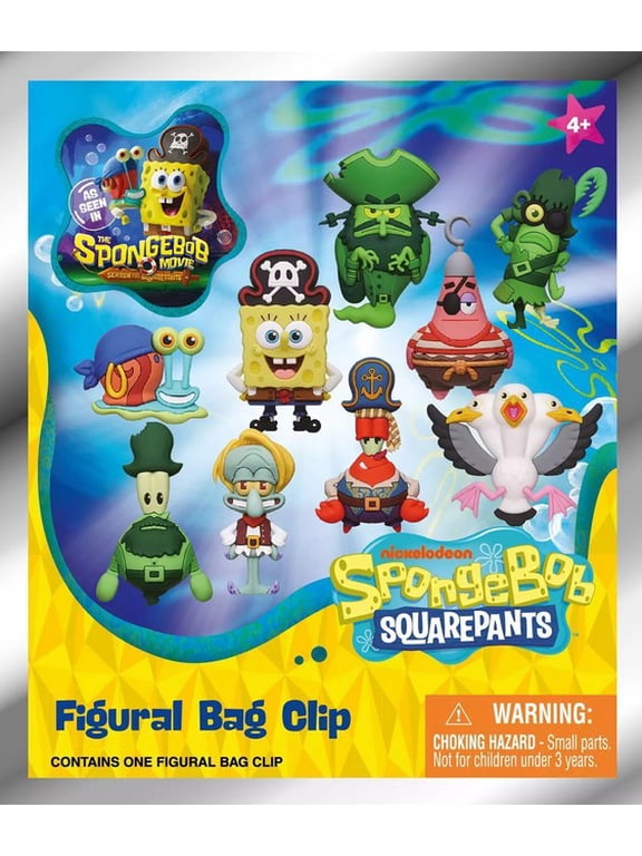 Nickelodeon 3D Figural Foam Bag Clip Spongebob Squarepants Movie Series 1 Mystery Pack (1 RANDOM Figure)
