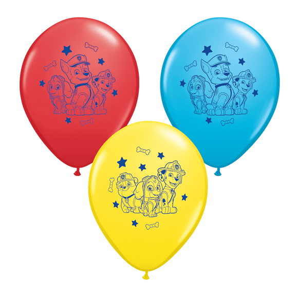 Nickelodeon 6 Count 12" Paw Patrol Balloons in Red, Blue, and Yellow for all Occasions and Ages
