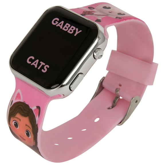 Nickelodeon 871013 Child Gabbys Dollhouse Cats LED Digital Wrist Watch, Pink
