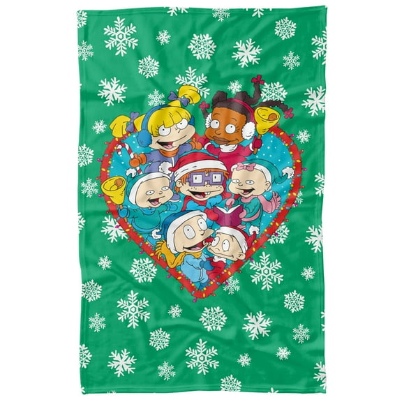 Nickelodeon 90'S Blanket, 36'x58' Rugrats Group Christmas Fleece Blanket