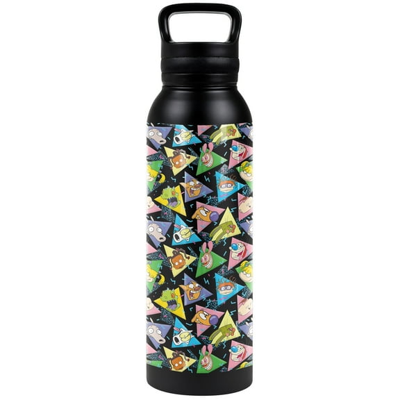 Nickelodeon 90'S Official Nick 90'S Heads 24 oz Insulated Canteen Water Bottle, Leak Resistant, Vacuum Insulated Stainless Steel with Loop Cap