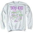 thumbnail image 1 of Nickelodeon 90S 90'S Kid Unisex Adult Crewneck Sweatshirt (3X-Large) White, 1 of 1