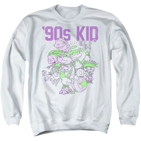 Nickelodeon 90S 90'S Kid Unisex Adult Crewneck Sweatshirt (3X-Large) White
