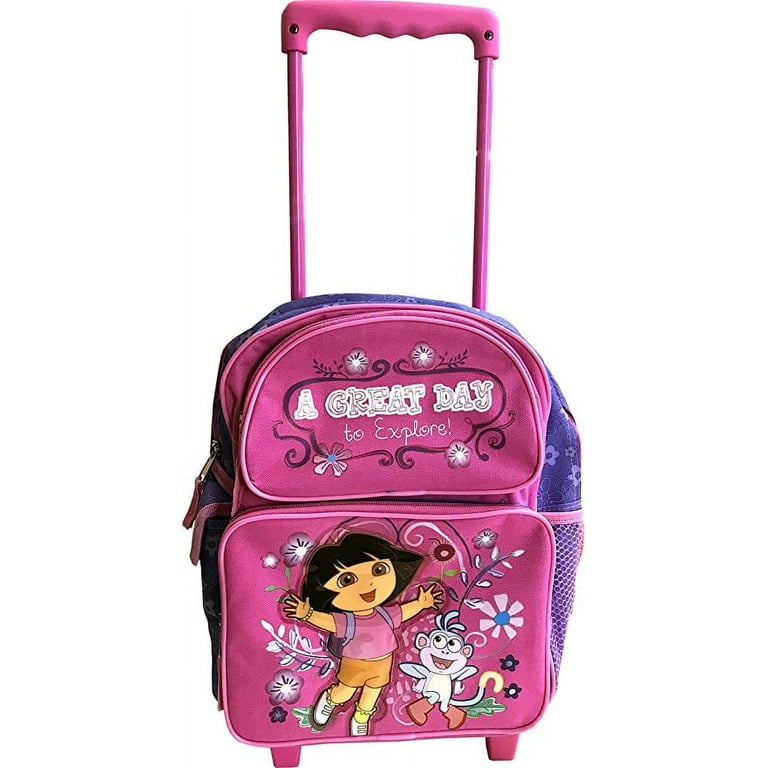 Nickelodeon A Great Day to Explore Dora Boots Pre K Toddler Size Small Rolling Backpack
