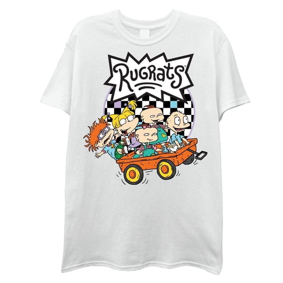 Nickelodeon Men's Rugrats Short Sleeve T-Shirt - Men's 90's Classic T-Shirt Small, White Group