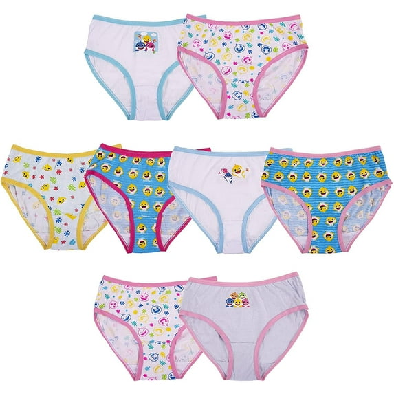 Nickelodeon Baby Shark Girls Panties Underwear - 8-Pack Toddler/Little Kid/Big Kid Size Briefs