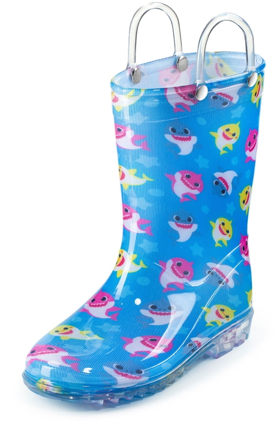 Baby Shark Waterproof Rubber Rain Boots, Sizes 4T