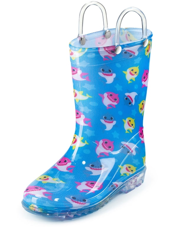 Baby Shark Waterproof Rubber Rain Boots, Sizes 4T