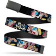 thumbnail image 1 of Adjustable Belt, Clamp Buckle, Cut-to-Fit, Ren Stimpy Poses Black Blue Yellow, 1 of 3