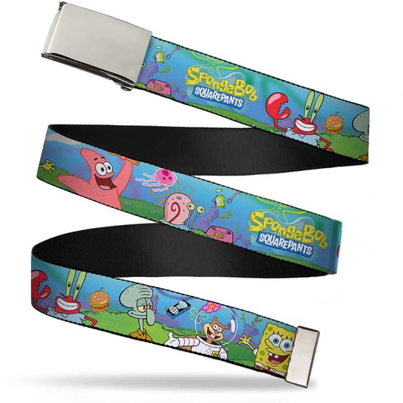 Adjustable Belt, Clamp Buckle, Cut-to-Fit, SpongeBob And Friends Logo