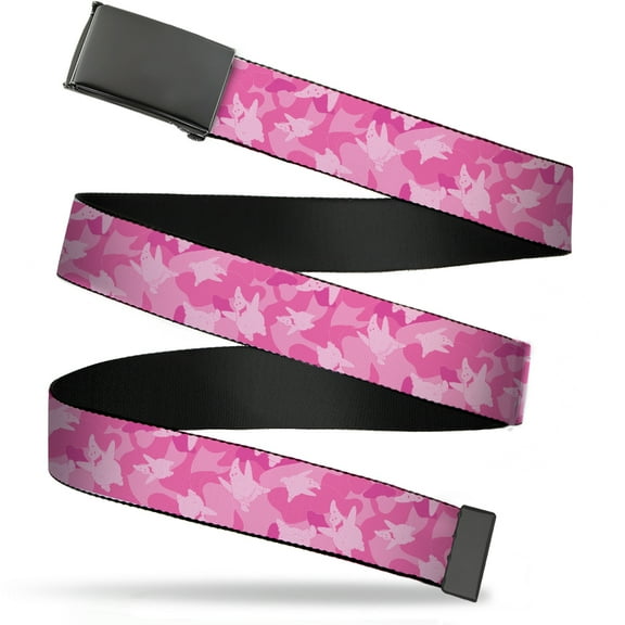 Adjustable Belt, Clamp Buckle, Cut-to-Fit, SpongeBob Patrick Star Poses Scattered Tonal Pinks
