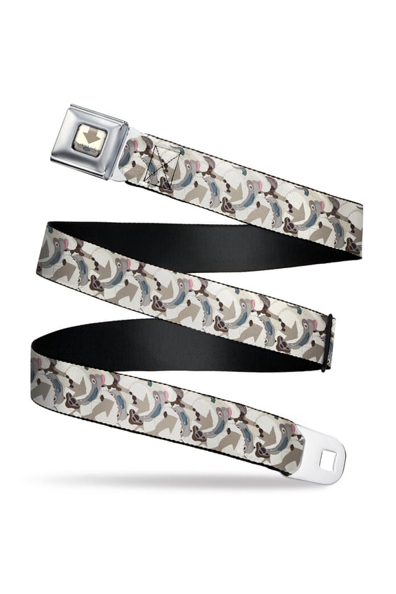 Nickelodeon Belt, Seatbelt Buckle Belt, Avatar the Last Airbender Appa Pose Stacked, Youth 20 to 36 Inches
