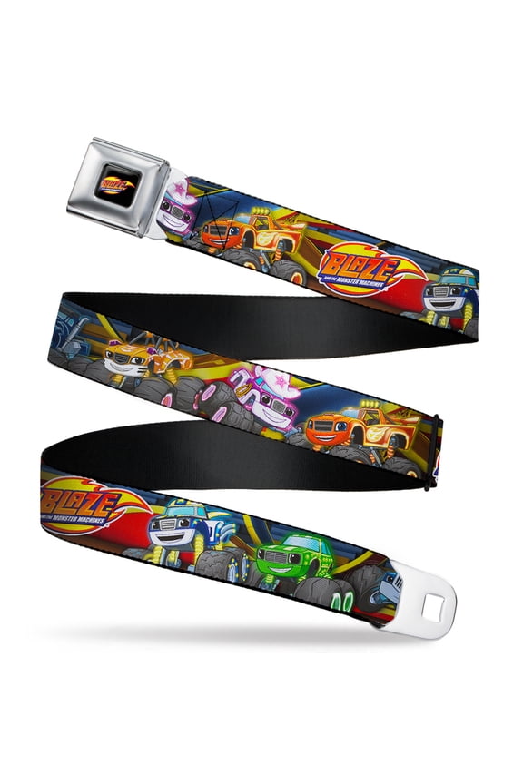 Nickelodeon Belt, Seatbelt Buckle Belt, Blaze and the Monster Machines Trucks Group Pose, Youth 22 to 32 Inches