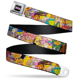 Rick And Morty Seatbelt Buckle Belt – Adjustable, 1.5" Wide, Officially Licensed (Fits Pants Sizes 24-38)
