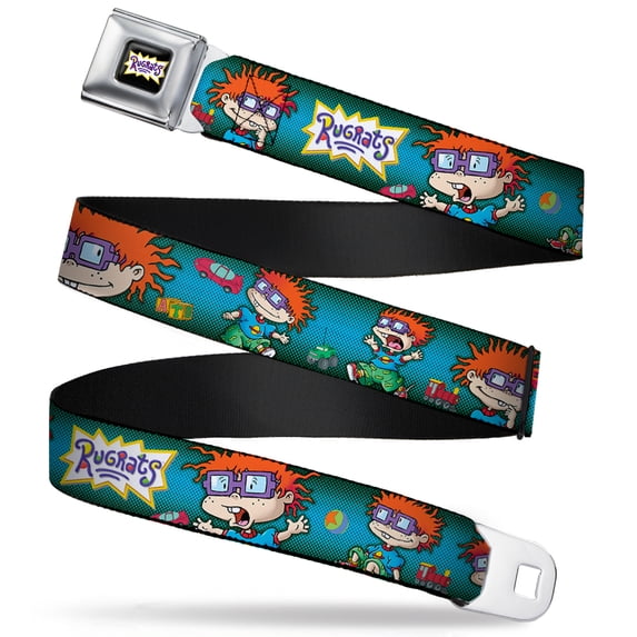 Nickelodeon Belt, Seatbelt Buckle Belt, Rugrats Chuckie Poses, 30 to 44 Inches