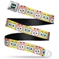 thumbnail image 1 of Nickelodeon Belt, Seatbelt Buckle Belt, SpongeBob Squarepants and Patrick Star Eye Blocks Yellow Pink, 34 to 52 Inches, 1 of 9