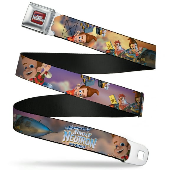 Nickelodeon Belt, Seatbelt Buckle Belt, The Adventures Of Jimmy Neutron Jimmy Flying Poses, 34 to 52 Inches