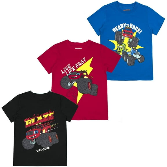 Nickelodeon Blaze And The Monster Machines Boys and Toddlers 3-Pack T-Shirts