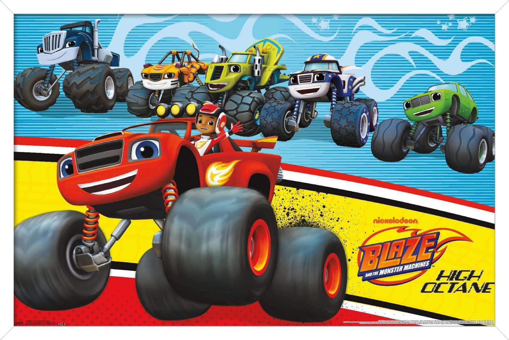 Nickelodeon Blaze and the Monster Machines Wall Poster, 14.725" x 22.375", Framed