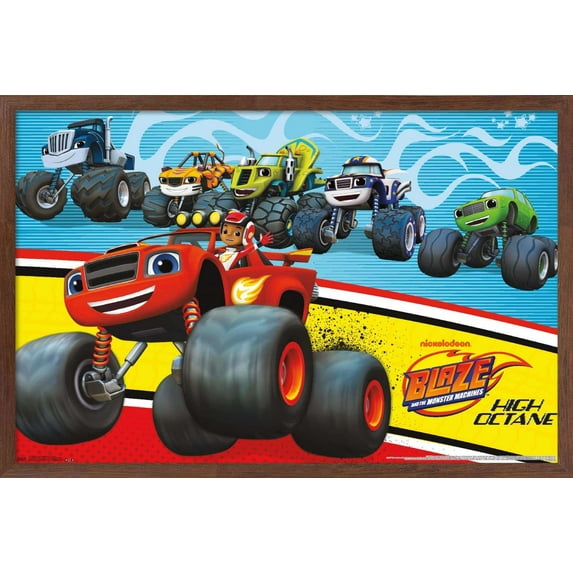 Nickelodeon Blaze and the Monster Machines Wall Poster, 14.725" x 22.375", Framed