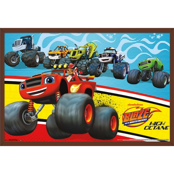 Nickelodeon Blaze and the Monster Machines Wall Poster, 22.375" x 34", Framed