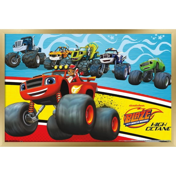 Nickelodeon Blaze and the Monster Machines Wall Poster, 22.375" x 34", Framed