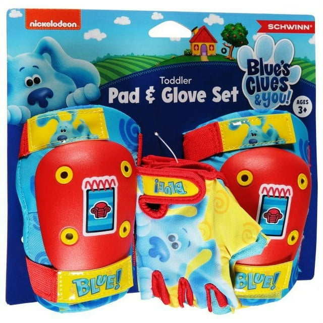 Nickelodeon Blue's Clues & You Toddler and Kids Elbow/Knee Pads and Gloves, Blue/Red/Yellow