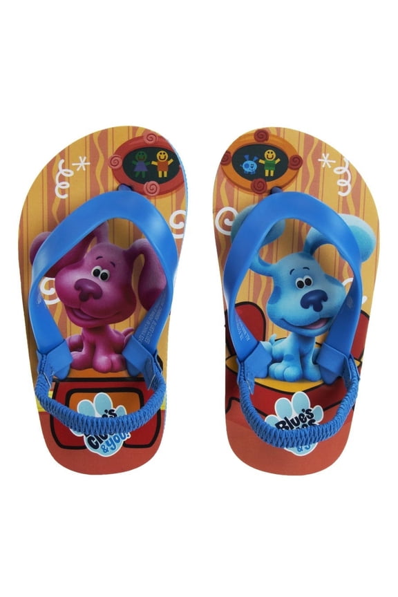 Blues Clues Boys Toddler Flip Flops with back strap - Blue, 11-12