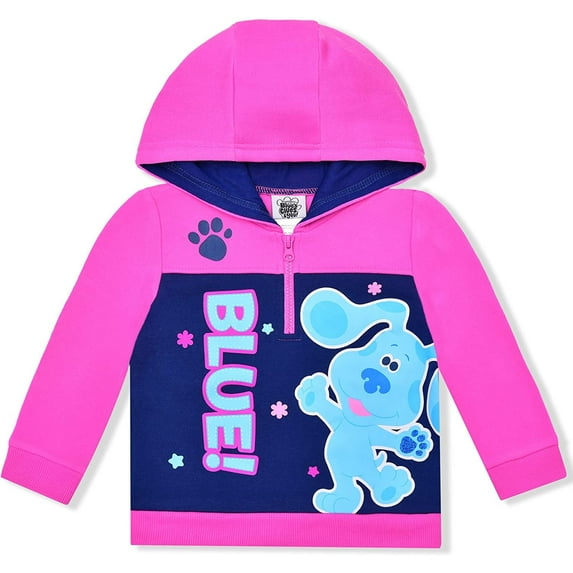 Nickelodeon Blues Clues Hooded Pullover, Half-Zip Fleece Hoodie for Girls