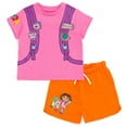 thumbnail image 1 of Nickelodeon Boots Dora the Explorer Isa the Iguana Cosplay T-Shirt and French Terry Shorts Outfit Set Toddler to Little Kid, 1 of 5