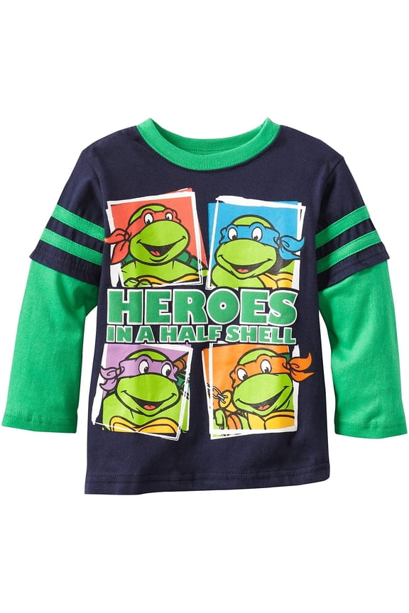 Boys 2-7 Ninja Turtle 1 Piece Heroes In A Shell Pullover, Navy, 2T