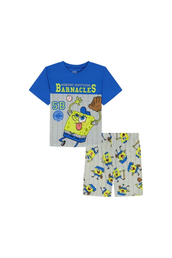 Boys' 2-Piece Loose-fit Pajama Set, Soft & Cute for Kids, SPONGE LEAGUE, 8