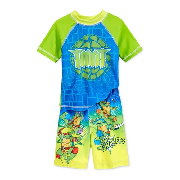 Nickelodeon Boys 2-Piece Rash Guard Graphic T-Shirt, Green, 2T