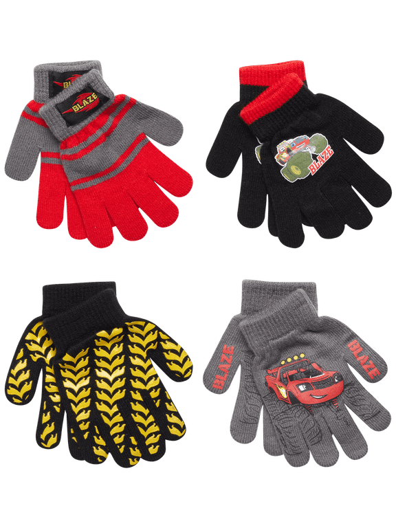 Boys 4 Pack Mitten or Glove Set: Paw Patrol and Blaze (Toddler/Little Boys)