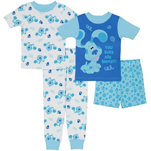 Nickelodeon Boys' Blues Clues Four-Piece Cotton Pajama Set (4T)